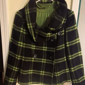 Women’s pea coat style jacket with blouse. Worn separately or togethe
